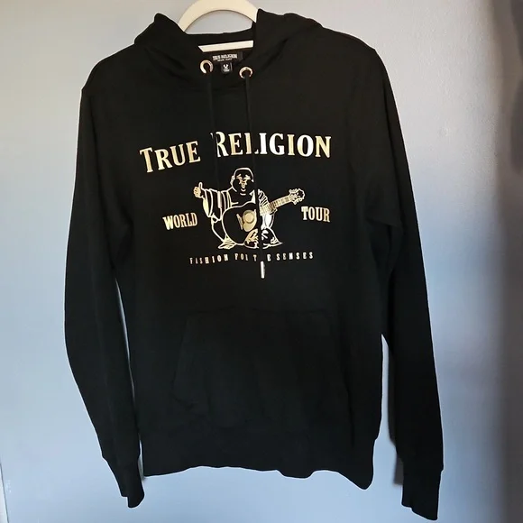 True Religion Black and Gold Graphic Hoodie - Picture 9 of 10